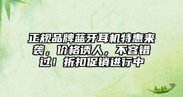正規品牌藍牙耳機特惠來襲，價格誘人，不容錯過！折扣促銷進行中
