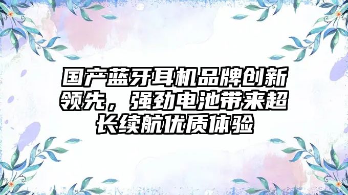 國產藍牙耳機品牌創新領先，強勁電池帶來超長續航優質體驗