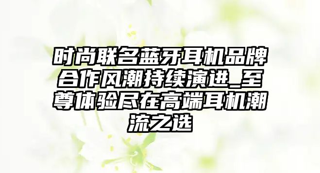時尚聯名藍牙耳機品牌合作風潮持續演進_至尊體驗盡在高端耳機潮流之選