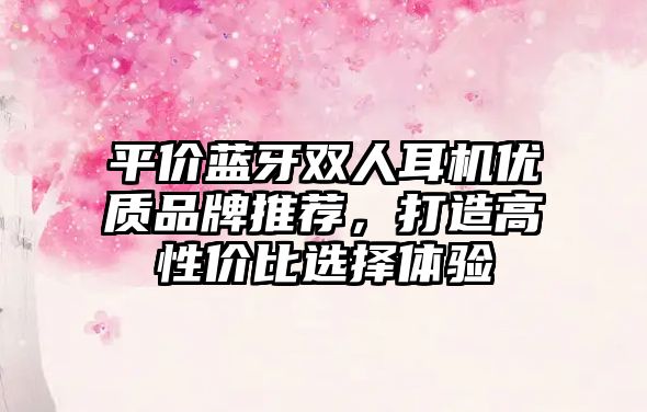 平價藍牙雙人耳機優質品牌推薦，打造高性價比選擇體驗