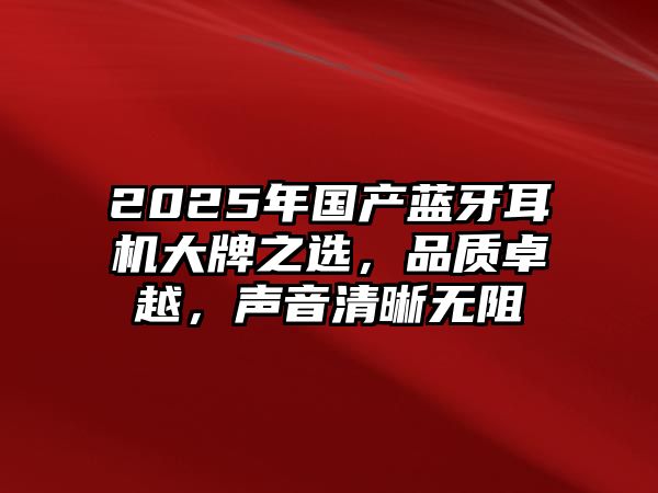 2025年國產藍牙耳機大牌之選，品質卓越，聲音清晰無阻