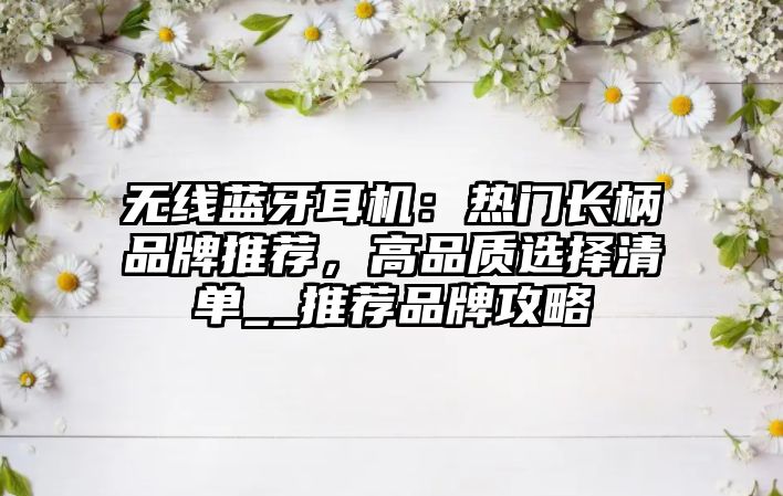 無線藍牙耳機：熱門長柄品牌推薦，高品質選擇清單__推薦品牌攻略