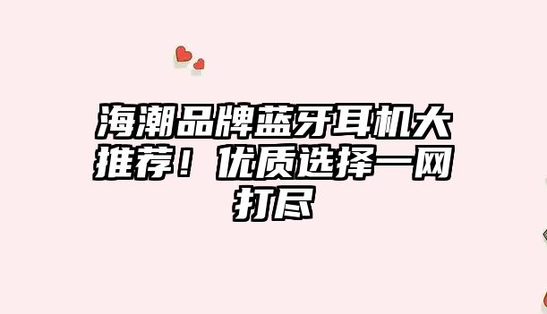 海潮品牌藍牙耳機大推薦！優質選擇一網打盡