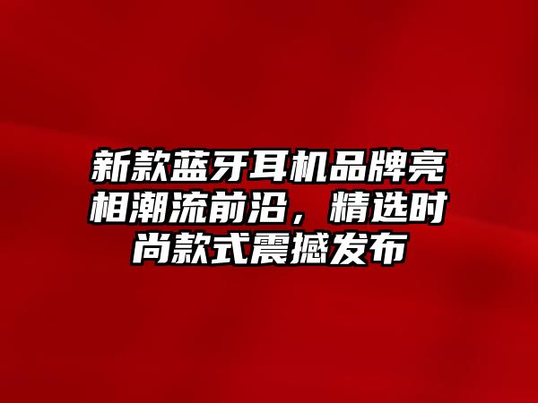新款藍牙耳機品牌亮相潮流前沿，精選時尚款式震撼發布