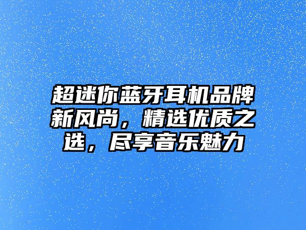 超迷你藍牙耳機品牌新風尚，精選優質之選，盡享音樂魅力