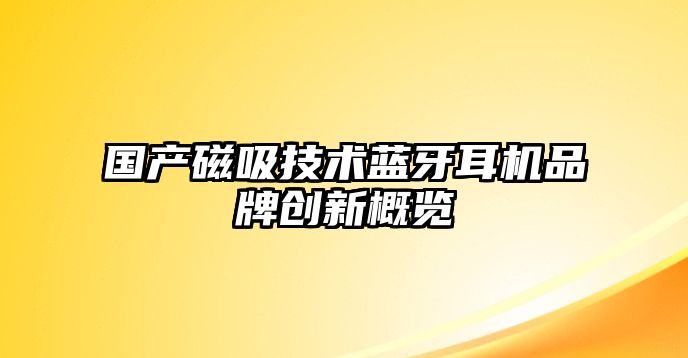 國產磁吸技術藍牙耳機品牌創新概覽