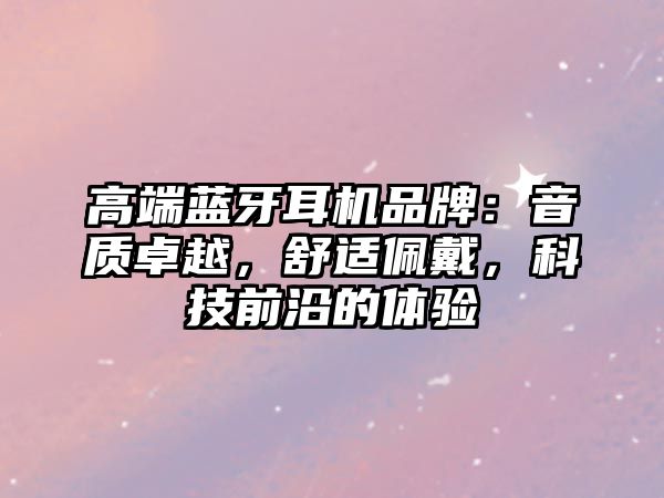 高端藍(lán)牙耳機品牌：音質(zhì)卓越，舒適佩戴，科技前沿的體驗