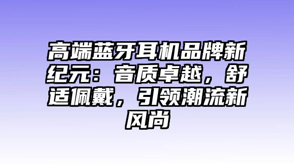 高端藍牙耳機品牌新紀元：音質卓越，舒適佩戴，引領潮流新風尚