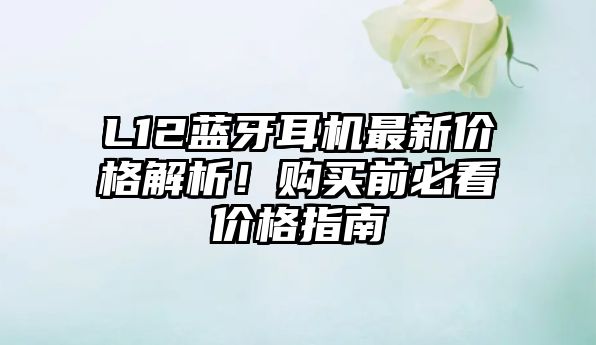 L12藍牙耳機最新價格解析！購買前必看價格指南