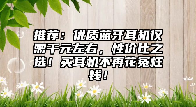 推薦：優質藍牙耳機僅需千元左右，性價比之選！買耳機不再花冤枉錢！