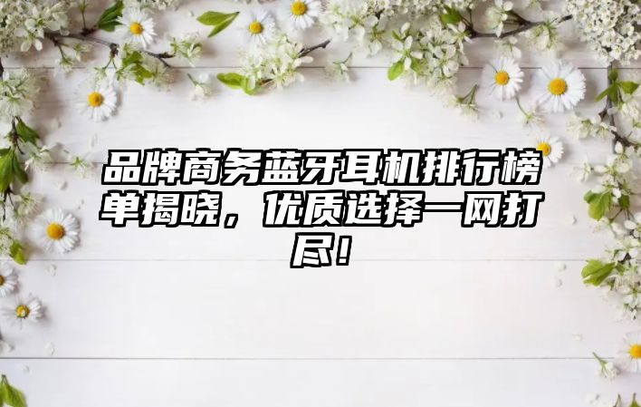 品牌商務藍牙耳機排行榜單揭曉，優質選擇一網打盡！