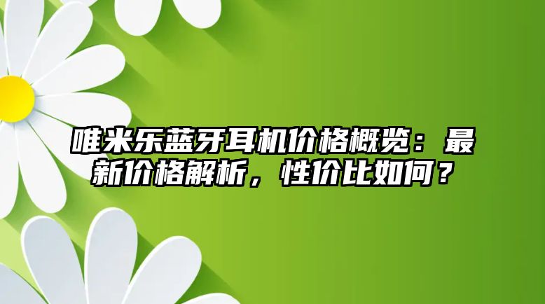 唯米樂藍牙耳機價格概覽：最新價格解析，性價比如何？