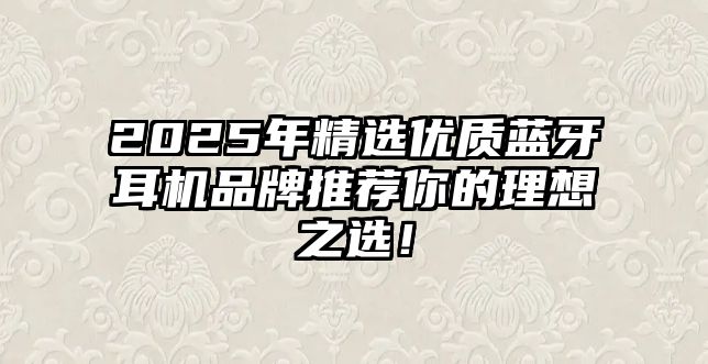 2025年精選優(yōu)質藍牙耳機品牌推薦你的理想之選！