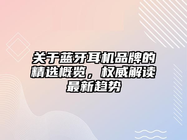 關(guān)于藍(lán)牙耳機(jī)品牌的精選概覽，權(quán)威解讀最新趨勢(shì)