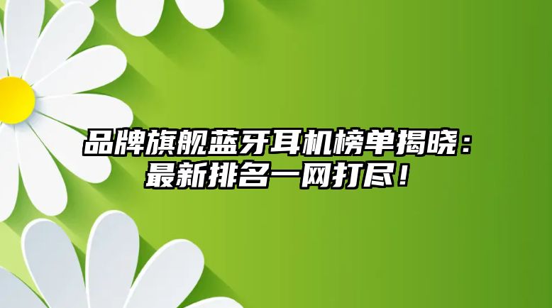 品牌旗艦藍牙耳機榜單揭曉：最新排名一網打盡！