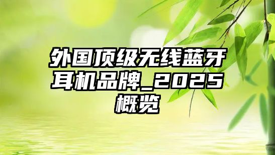 外國頂級(jí)無線藍(lán)牙耳機(jī)品牌_2025概覽