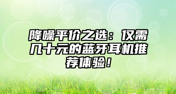 降噪平價之選：僅需幾十元的藍牙耳機推薦體驗！