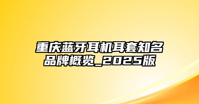 重慶藍牙耳機耳套知名品牌概覽_2025版
