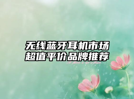 無線藍牙耳機市場超值平價品牌推薦