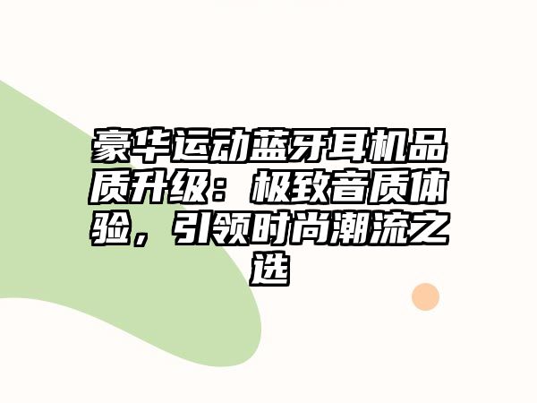 豪華運動藍牙耳機品質升級：極致音質體驗，引領時尚潮流之選