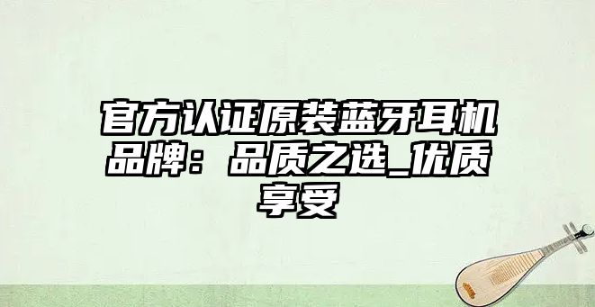 官方認證原裝藍牙耳機品牌：品質之選_優質享受