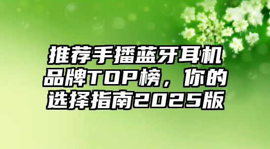 推薦手播藍(lán)牙耳機(jī)品牌TOP榜，你的選擇指南2025版