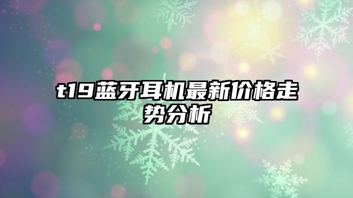t19藍牙耳機最新價格走勢分析