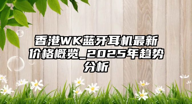 香港WK藍牙耳機最新價格概覽_2025年趨勢分析