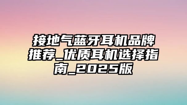 接地氣藍牙耳機品牌推薦_優質耳機選擇指南_2025版