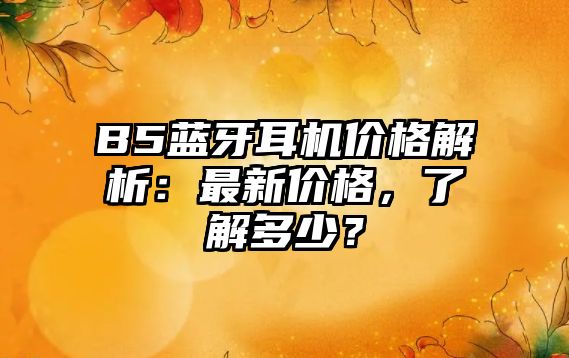 B5藍牙耳機價格解析：最新價格，了解多少？